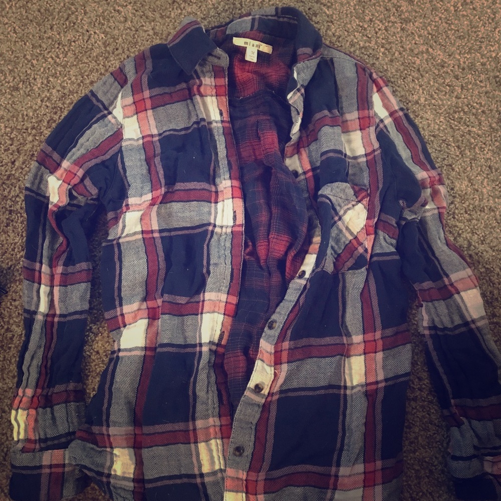 Francesca’s Miami brand plaid button down